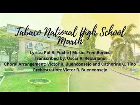 tnhs march lyrics|TABACO NATIONAL HIGH SCHOOL MARCH I was in Third .